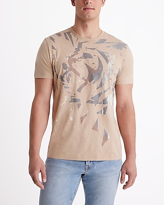 Abstract Lion Graphic Perfect Pima Cotton T-Shirt Neutral Men's L Tall