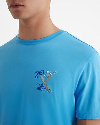 Big & Tall Tropical X-Logo Graphic Perfect Pima Cotton T-Shirt Default Men's XXL