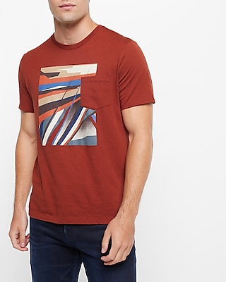 Cliff Lines Graphic T-Shirt Brown Men's S