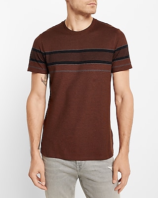 Striped Pique Crew Neck T-Shirt