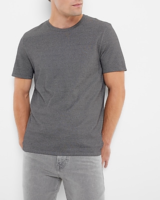 Jacquard Knit Crew Neck T-Shirt Black Men's S