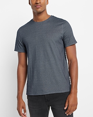 Jacquard Knit Crew Neck T-Shirt