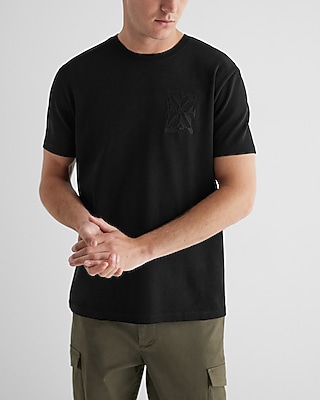 Relaxed Embroidered X Logo Graphic T-Shirt Black Men's S