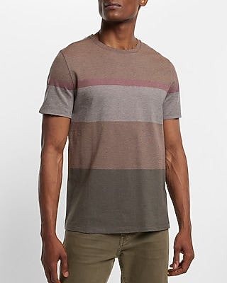 Striped Pique Crew Neck T-Shirt