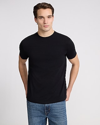 Perfect Pima Cotton Crew Neck T-Shirt Black Men's L