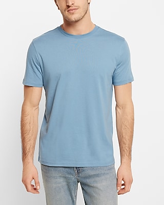 Perfect Pima Cotton Crew Neck T-Shirt Blue Men's XS