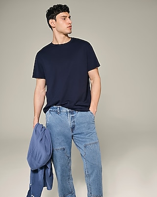 Perfect Pima Cotton Crew Neck T-Shirt Blue Men's XS