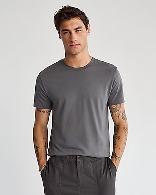 Perfect Pima Cotton Crew Neck T-Shirt Gray Men's M
