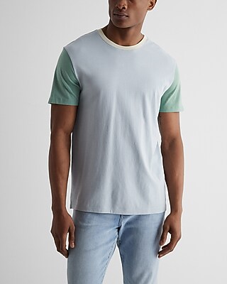 Color Block Perfect Pima Cotton Crew Neck T-Shirt Blue Men's S