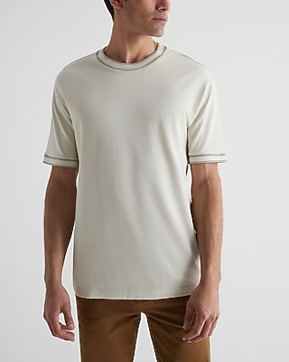 Relaxed Solid Tipped Luxe Pique T-Shirt Neutral Men's XS