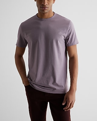 Big & Tall Striped Stretch Crew Neck T-Shirt Purple Men's XXL