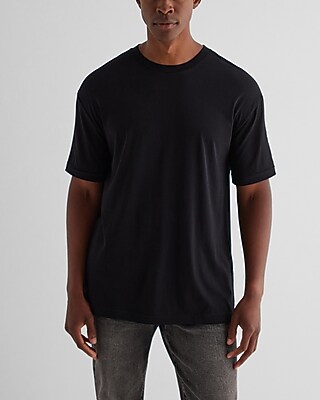 Relaxed Crew Neck Perfect Pima Cotton T-Shirt Black Men's M