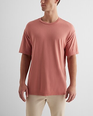 Relaxed Crew Neck Perfect Pima Cotton T-Shirt Pink Men's L
