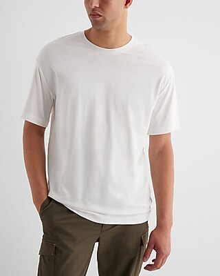 Big & Tall Relaxed Crew Neck Perfect Pima Cotton T-Shirt White Men's XXL