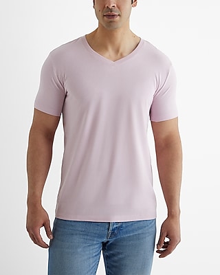 V-Neck Perfect Pima Cotton T-Shirt Pink Men's XXL Tall