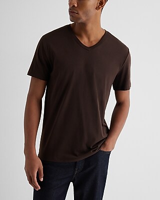V-Neck Perfect Pima Cotton T-Shirt Brown Men's S