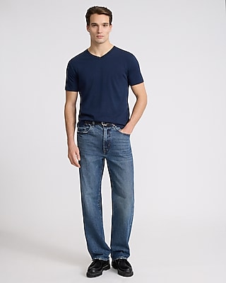 V-Neck Perfect Pima Cotton T-Shirt Blue Men's L Tall