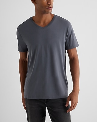 V-Neck Perfect Pima Cotton T-Shirt Gray Men's S