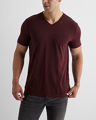 Tipped V-Neck Perfect Pima T-Shirt Purple Men's M