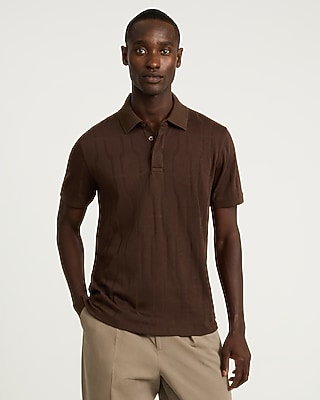 Geo Print Textured Jacquard Polo