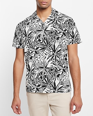 Floral Camp Collar Moisture-Wicking Polo