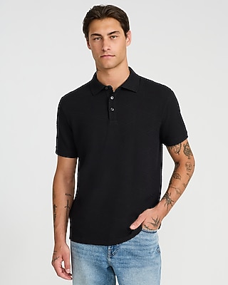 Textured Square Jacquard Cotton-Blend Polo