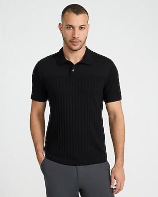 Textured Striped Jacquard Blocked Polo