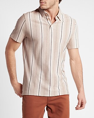 Striped Luxe Pique Polo White Men's XL