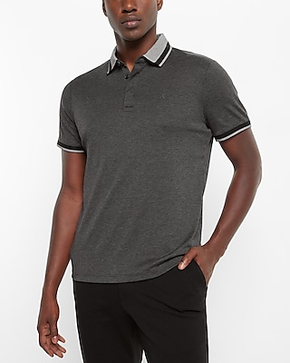 Contrast Collar Flat Knit Polo