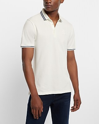 X Logo Contrast Collar Moisture-Wicking Luxe Pique Polo