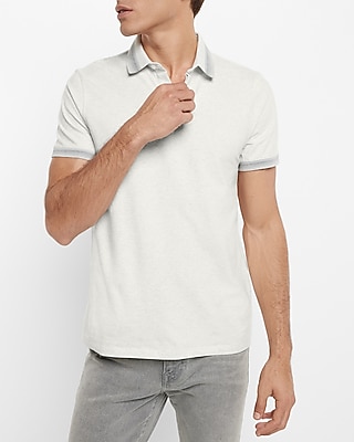 Striped Collar Short Sleeve Polo