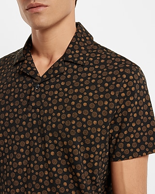 Dot Print Moisture-Wicking Performance Polo