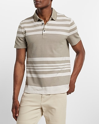 Striped Tipped Collar Luxe Pique Polo