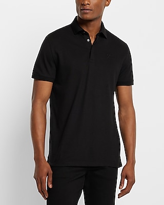 Solid Embroidered Logo Moisture-Wicking Luxe Pique Polo