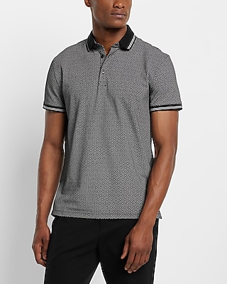 Geo Print Stretch Jersey Polo
