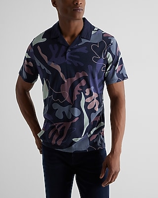 Relaxed Abstract Print Polo