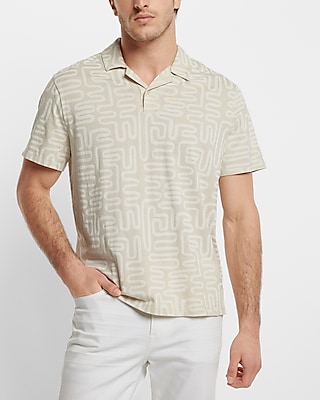 Relaxed Geo Print Jersey Polo