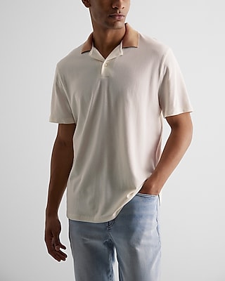 Relaxed Color Block Collar Luxe Pique Polo