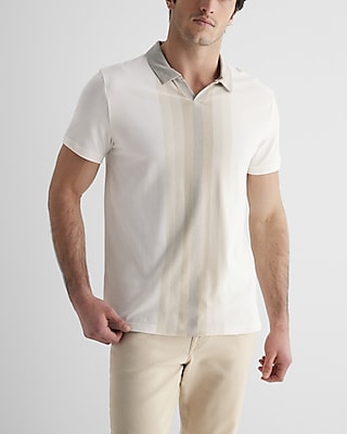 Striped Luxe Pique Polo