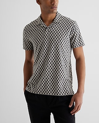 Relaxed Geo Print Cotton-Blend Polo