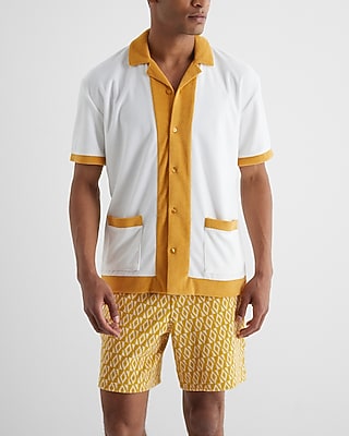 Relaxed Bordered Terry Cotton-Blend Polo