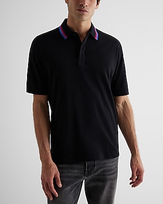 Relaxed Gradient Tipped Collar Luxe Pique Polo