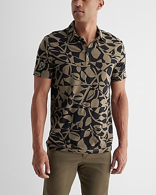 Abstract Cotton-Blend Polo