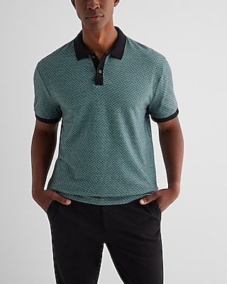 Relaxed Triangle Geo Cotton Jacquard Polo