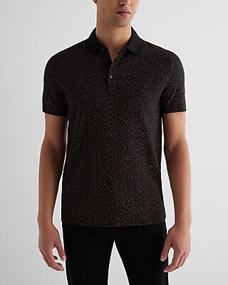 Dot Print Luxe Pique Polo