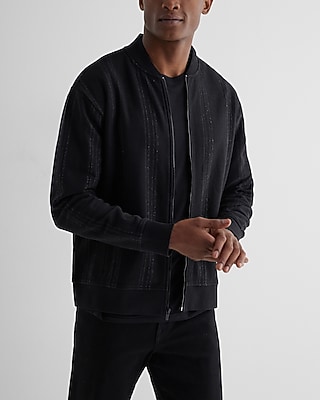 Striped Fleece Zip Sweatshirt