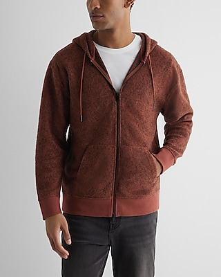 Heathered Fleece Two-Way Zip Hoodie
