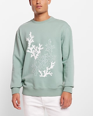Coral Graphic Crew Neck Sweatshirt