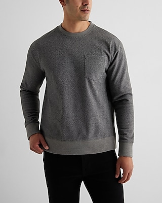 Relaxed Herringbone Long Sleeve Pocket T-Shirt
