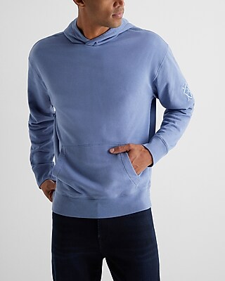 Embroidered X-Logo Arm Graphic Hoodie Blue Men's XL